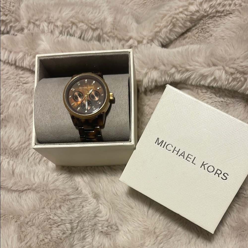 Michael Kors Brown Watch with Chronograph Styling